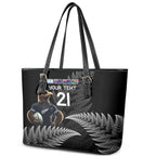 New Zealand Rugby Custom Leather Tote Bag Glory Be To Black Silver-fern - Aussie Hoodie