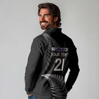 New Zealand Rugby Custom Long Sleeve Polo Shirt Glory Be To Black Silver-fern - Aussie Hoodie