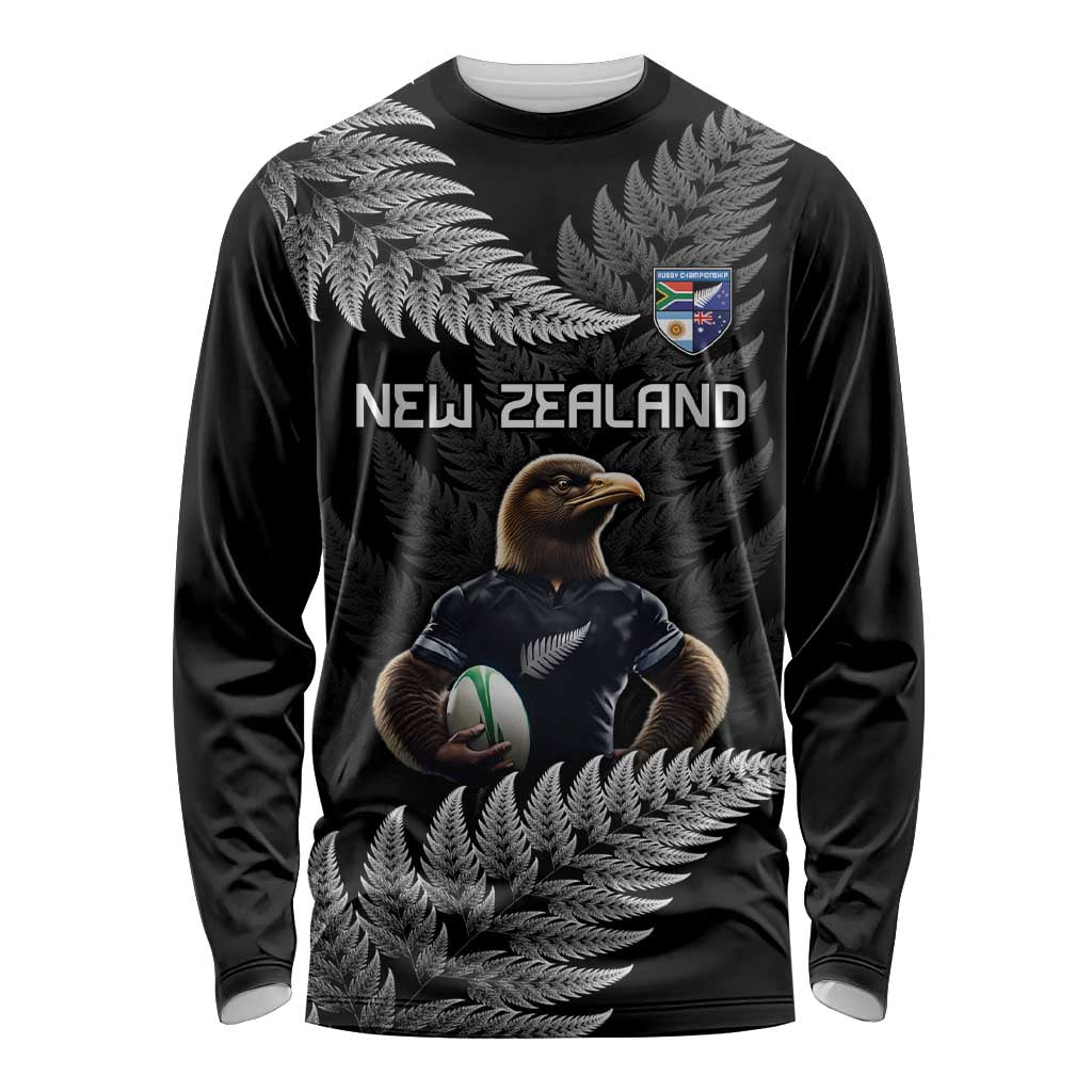 New Zealand Rugby Custom Long Sleeve Shirt Glory Be To Black Silver-fern - Aussie Hoodie