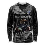 New Zealand Rugby Custom Long Sleeve Shirt Glory Be To Black Silver-fern - Aussie Hoodie