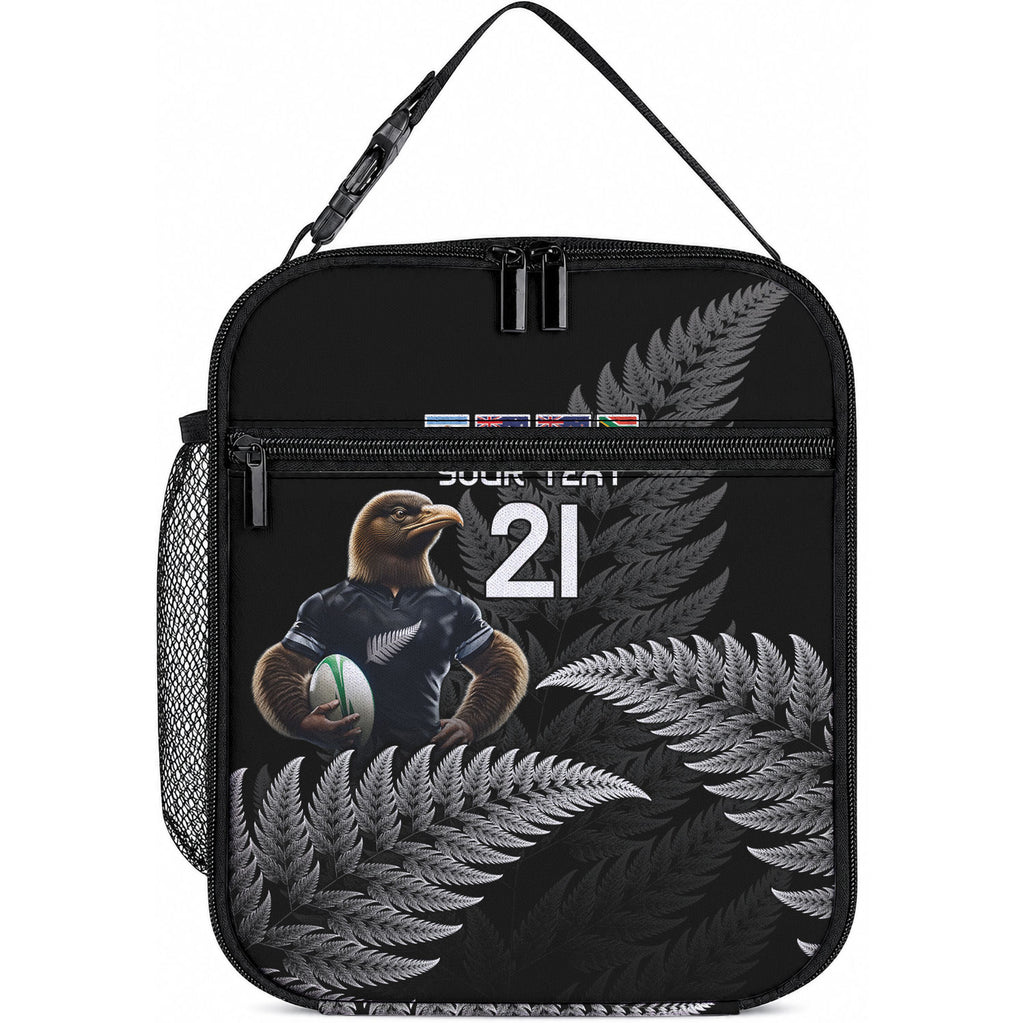 New Zealand Maori Rugby Custom Lunch Bag Glory Be To Black Silver-fern