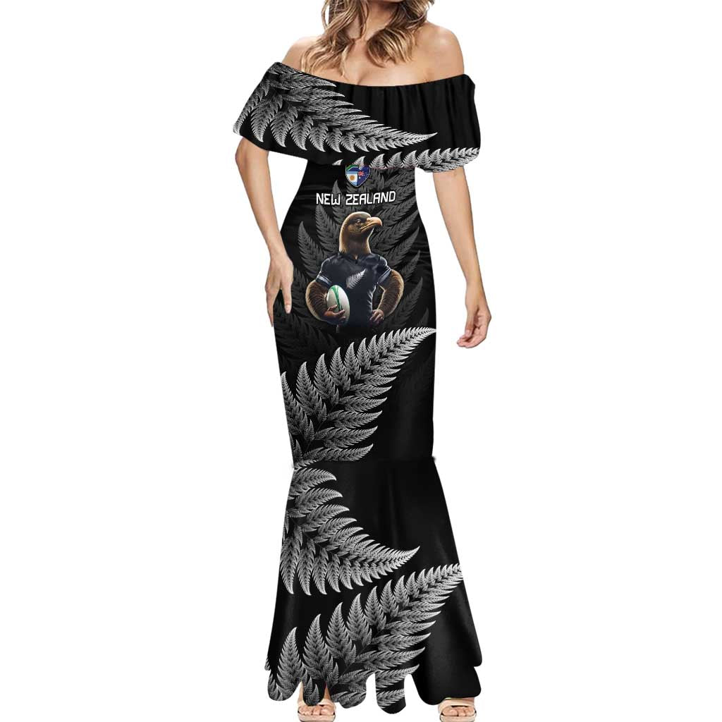 New Zealand Rugby Custom Mermaid Dress Glory Be To Black Silver-fern - Aussie Hoodie