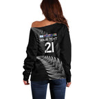 New Zealand Rugby Custom Off Shoulder Sweater Glory Be To Black Silver-fern - Aussie Hoodie