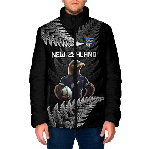 New Zealand Rugby Custom Padded Jacket Glory Be To Black Silver-fern - Aussie Hoodie