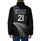 New Zealand Rugby Custom Padded Jacket Glory Be To Black Silver-fern - Aussie Hoodie