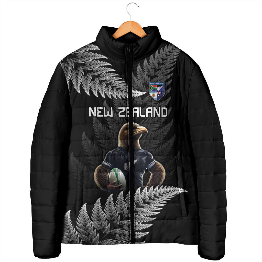 New Zealand Rugby Custom Padded Jacket Glory Be To Black Silver-fern - Aussie Hoodie