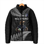New Zealand Rugby Custom Padded Jacket Glory Be To Black Silver-fern - Aussie Hoodie