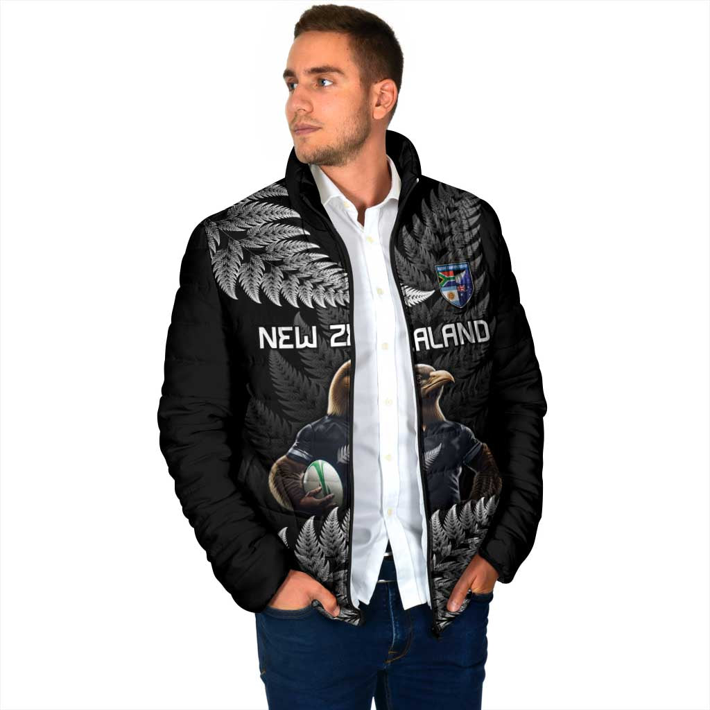 New Zealand Rugby Custom Padded Jacket Glory Be To Black Silver-fern - Aussie Hoodie