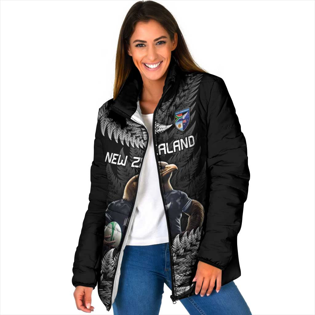 New Zealand Rugby Custom Padded Jacket Glory Be To Black Silver-fern - Aussie Hoodie