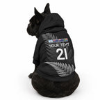 New Zealand Maori Rugby Custom Pet Hoodie Glory Be To Black Silver-fern