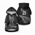New Zealand Maori Rugby Custom Pet Hoodie Glory Be To Black Silver-fern