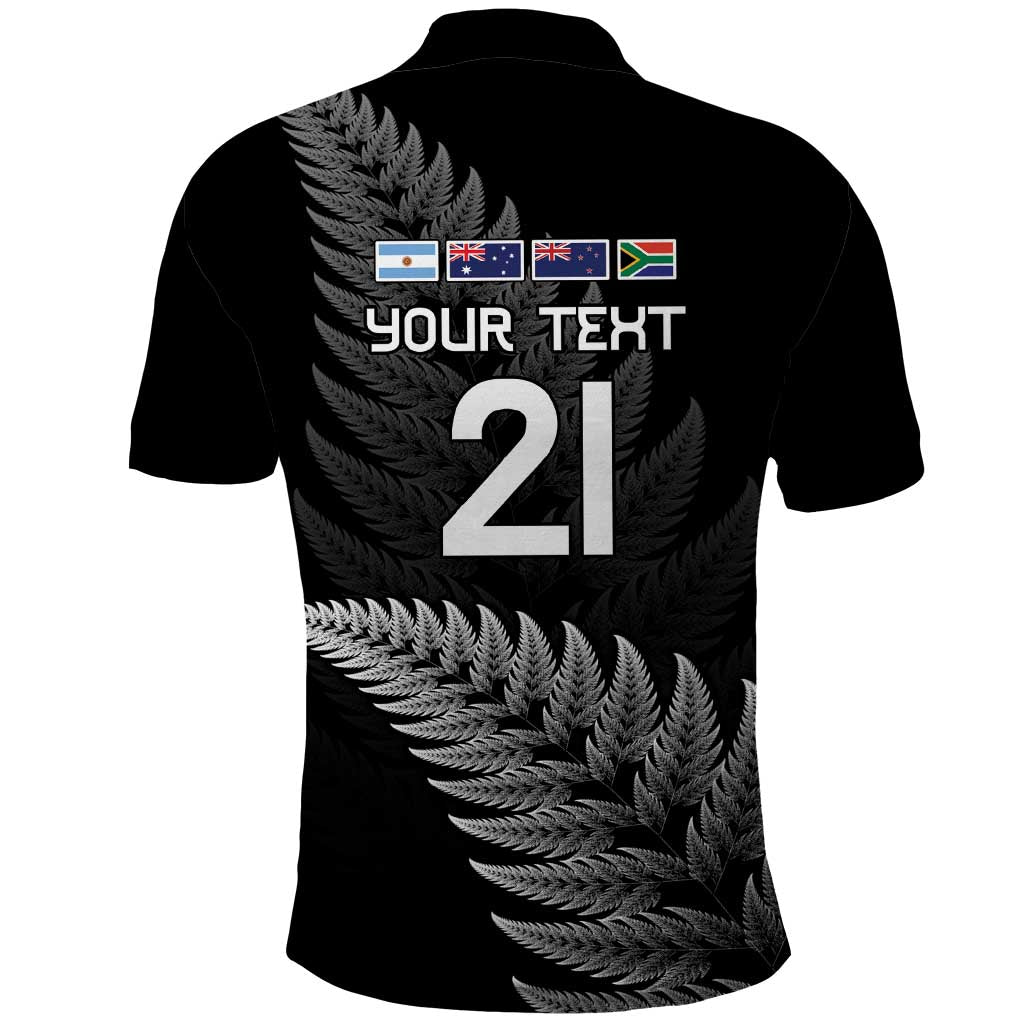 New Zealand Rugby Custom Polo Shirt Glory Be To Black Silver-fern - Aussie Hoodie