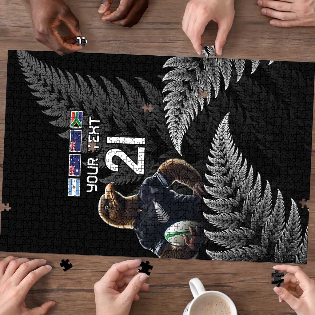 New Zealand Rugby Custom Puzzle Glory Be To Black Silver-fern - Aussie Hoodie