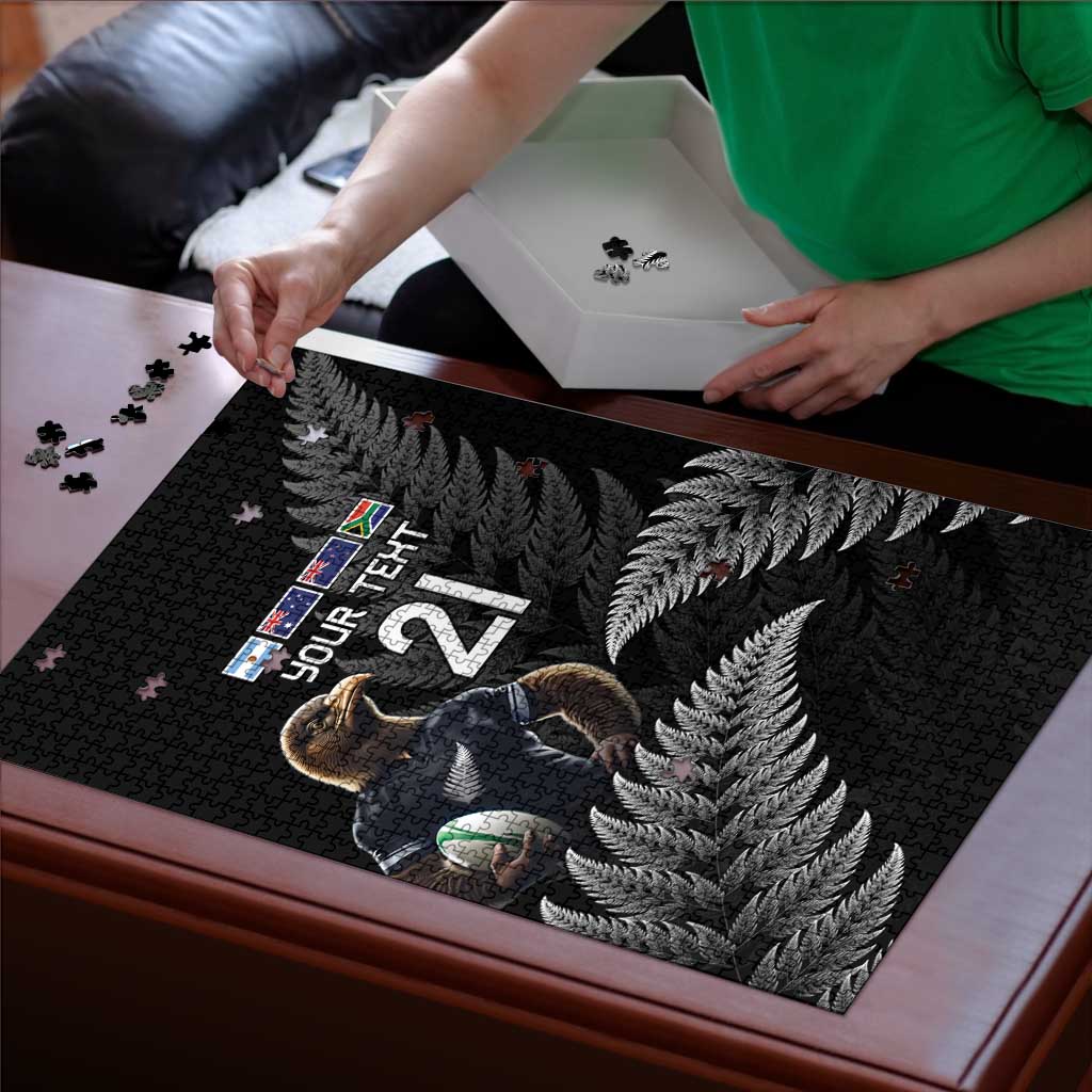 New Zealand Rugby Custom Puzzle Glory Be To Black Silver-fern - Aussie Hoodie