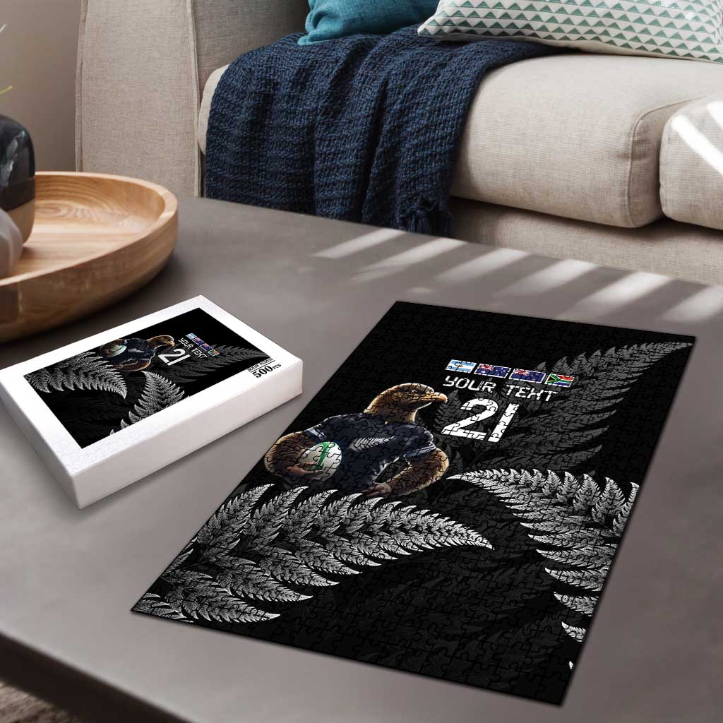 New Zealand Rugby Custom Puzzle Glory Be To Black Silver-fern - Aussie Hoodie