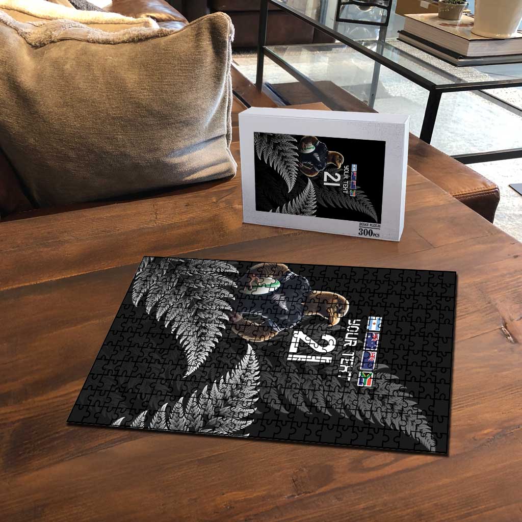 New Zealand Rugby Custom Puzzle Glory Be To Black Silver-fern - Aussie Hoodie