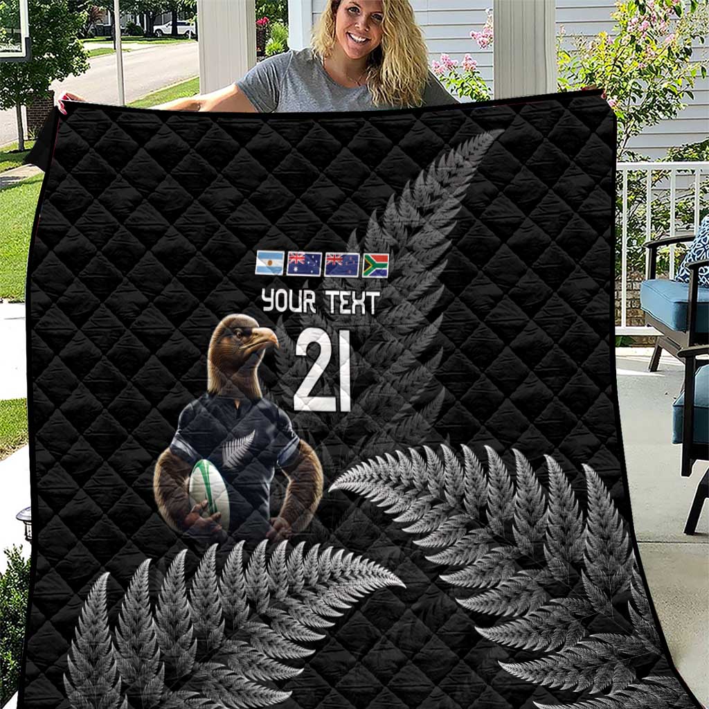 New Zealand Rugby Custom Quilt Glory Be To Black Silver-fern - Aussie Hoodie