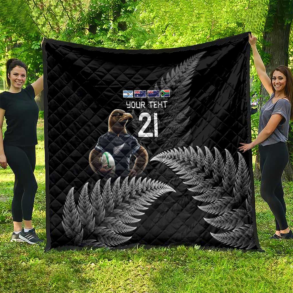 New Zealand Rugby Custom Quilt Glory Be To Black Silver-fern - Aussie Hoodie