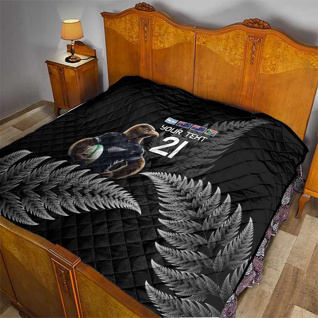 New Zealand Rugby Custom Quilt Glory Be To Black Silver-fern - Aussie Hoodie