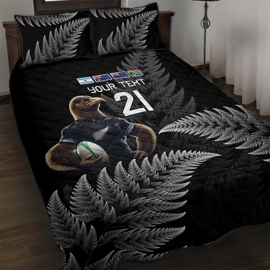 New Zealand Rugby Custom Quilt Bed Set Glory Be To Black Silver-fern - Aussie Hoodie