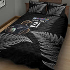 New Zealand Rugby Custom Quilt Bed Set Glory Be To Black Silver-fern - Aussie Hoodie
