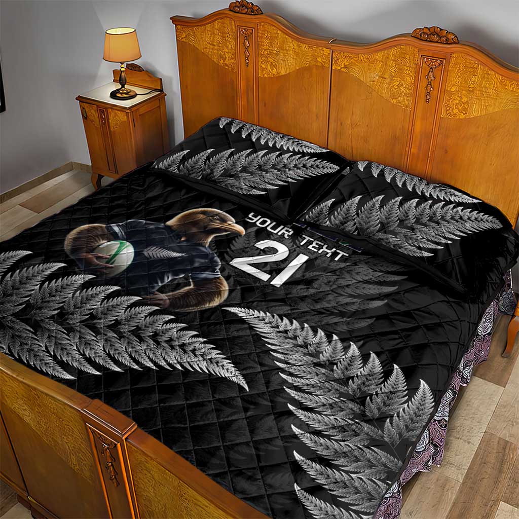 New Zealand Rugby Custom Quilt Bed Set Glory Be To Black Silver-fern - Aussie Hoodie