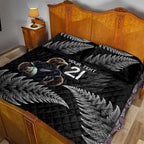 New Zealand Rugby Custom Quilt Bed Set Glory Be To Black Silver-fern - Aussie Hoodie