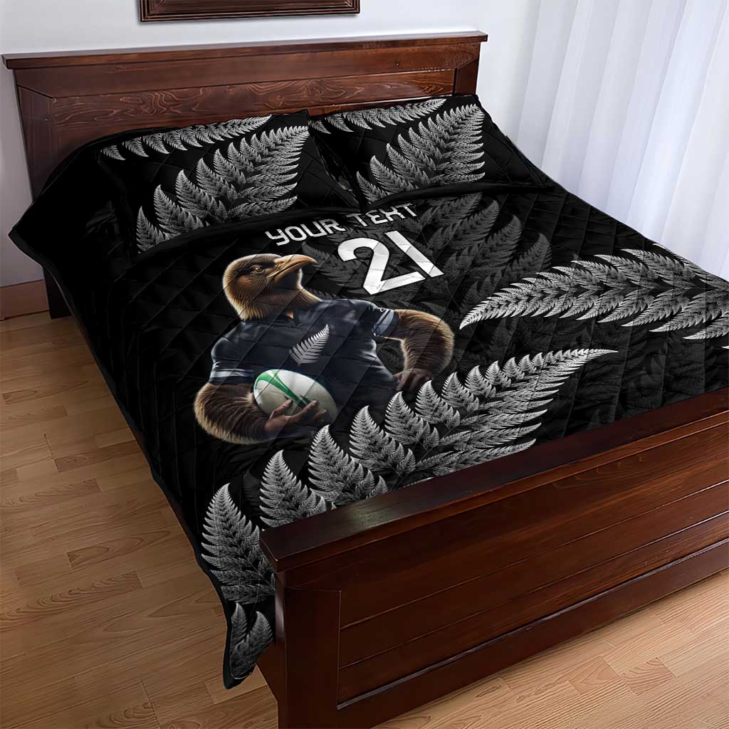 New Zealand Rugby Custom Quilt Bed Set Glory Be To Black Silver-fern - Aussie Hoodie