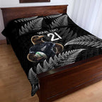 New Zealand Rugby Custom Quilt Bed Set Glory Be To Black Silver-fern - Aussie Hoodie