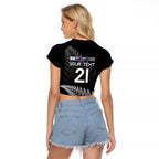 New Zealand Rugby Custom Raglan Cropped T Shirt Glory Be To Black Silver-fern - Aussie Hoodie