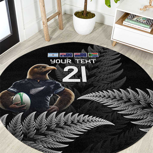 New Zealand Rugby Custom Round Carpet Glory Be To Black Silver-fern - Aussie Hoodie
