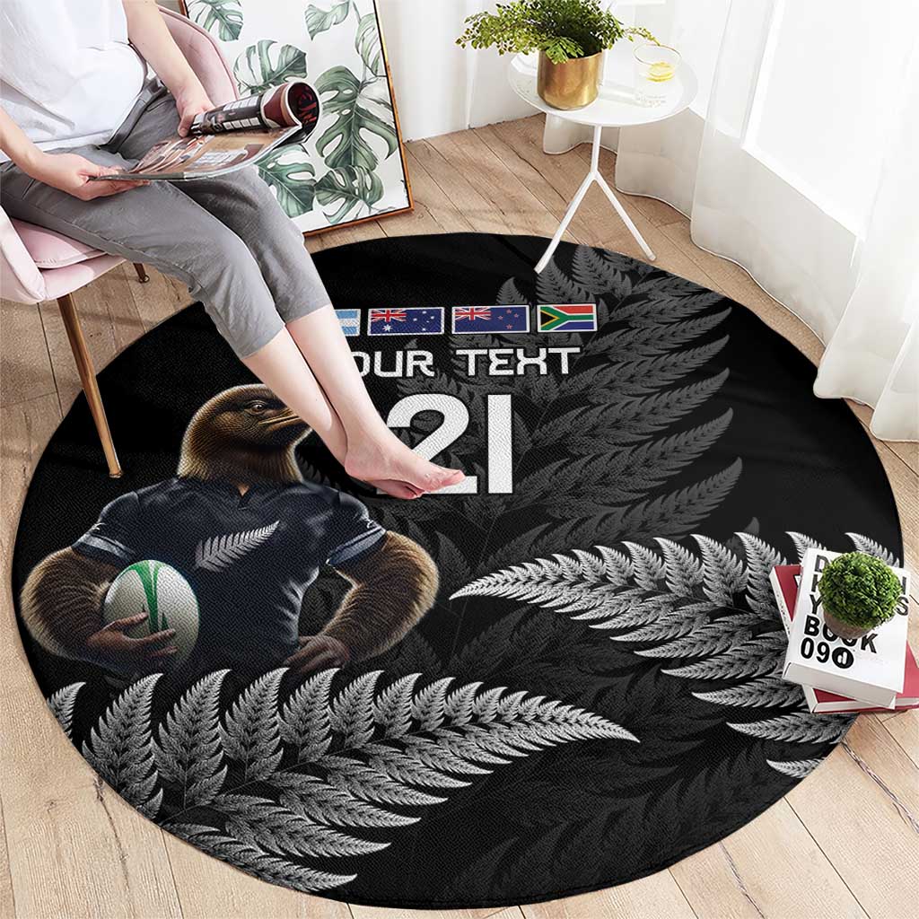 New Zealand Rugby Custom Round Carpet Glory Be To Black Silver-fern - Aussie Hoodie