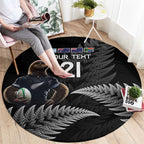 New Zealand Rugby Custom Round Carpet Glory Be To Black Silver-fern - Aussie Hoodie