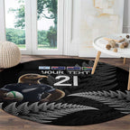 New Zealand Rugby Custom Round Carpet Glory Be To Black Silver-fern - Aussie Hoodie