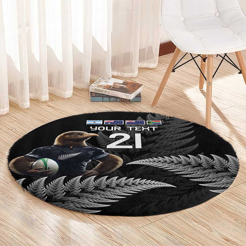 New Zealand Rugby Custom Round Carpet Glory Be To Black Silver-fern - Aussie Hoodie