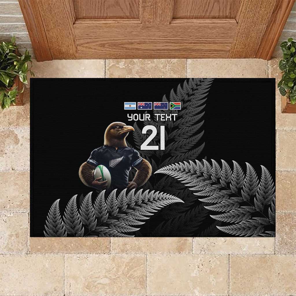 New Zealand Rugby Custom Rubber Doormat Glory Be To Black Silver-fern - Aussie Hoodie
