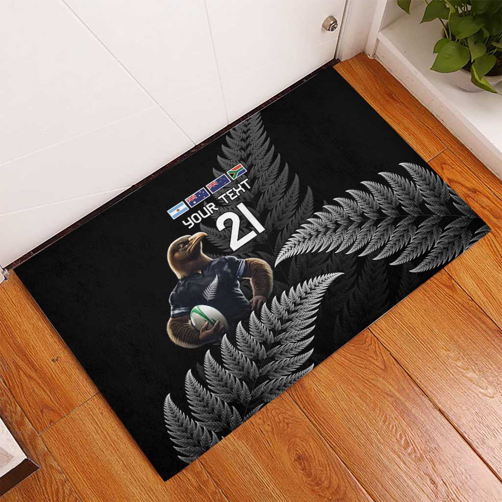 New Zealand Rugby Custom Rubber Doormat Glory Be To Black Silver-fern - Aussie Hoodie