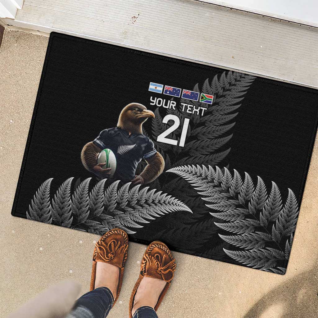 New Zealand Rugby Custom Rubber Doormat Glory Be To Black Silver-fern - Aussie Hoodie
