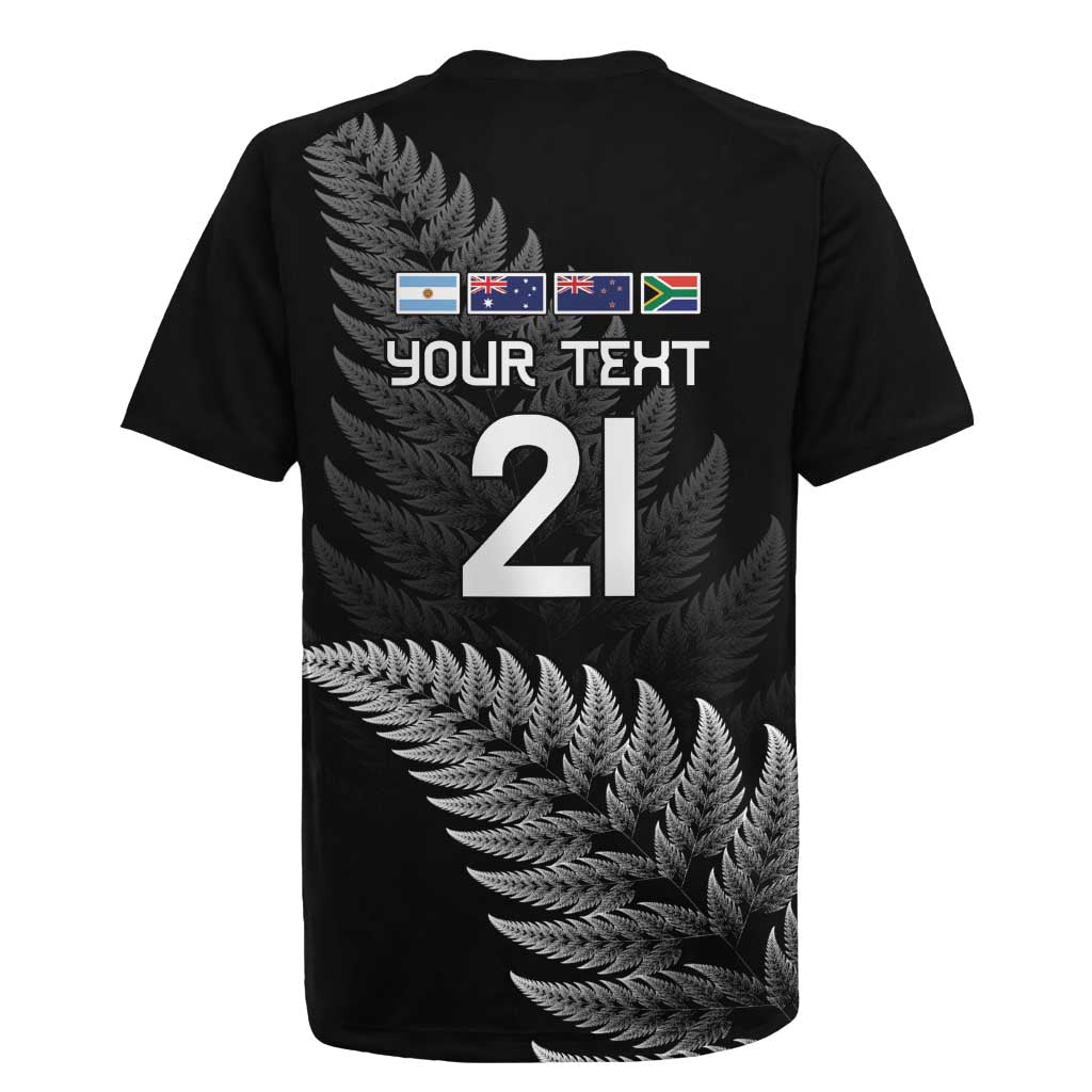 New Zealand Rugby Custom Rugby Jersey Glory Be To Black Silver-fern - Aussie Hoodie