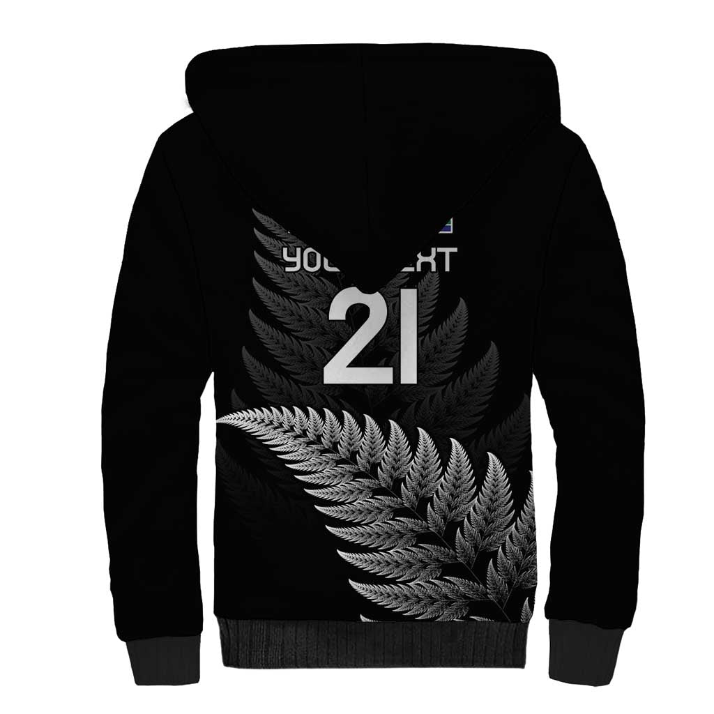 New Zealand Rugby Custom Sherpa Hoodie Glory Be To Black Silver-fern - Aussie Hoodie