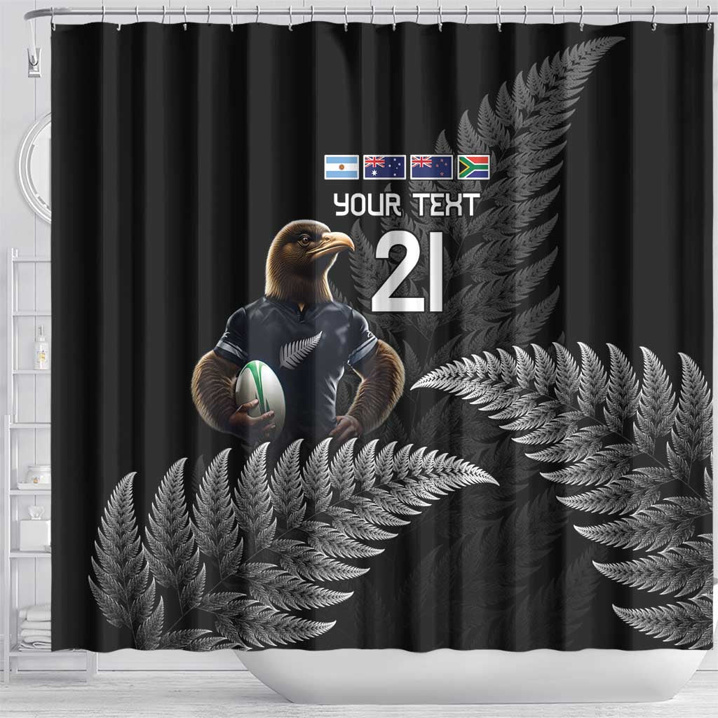 New Zealand Rugby Custom Shower Curtain Glory Be To Black Silver-fern - Aussie Hoodie