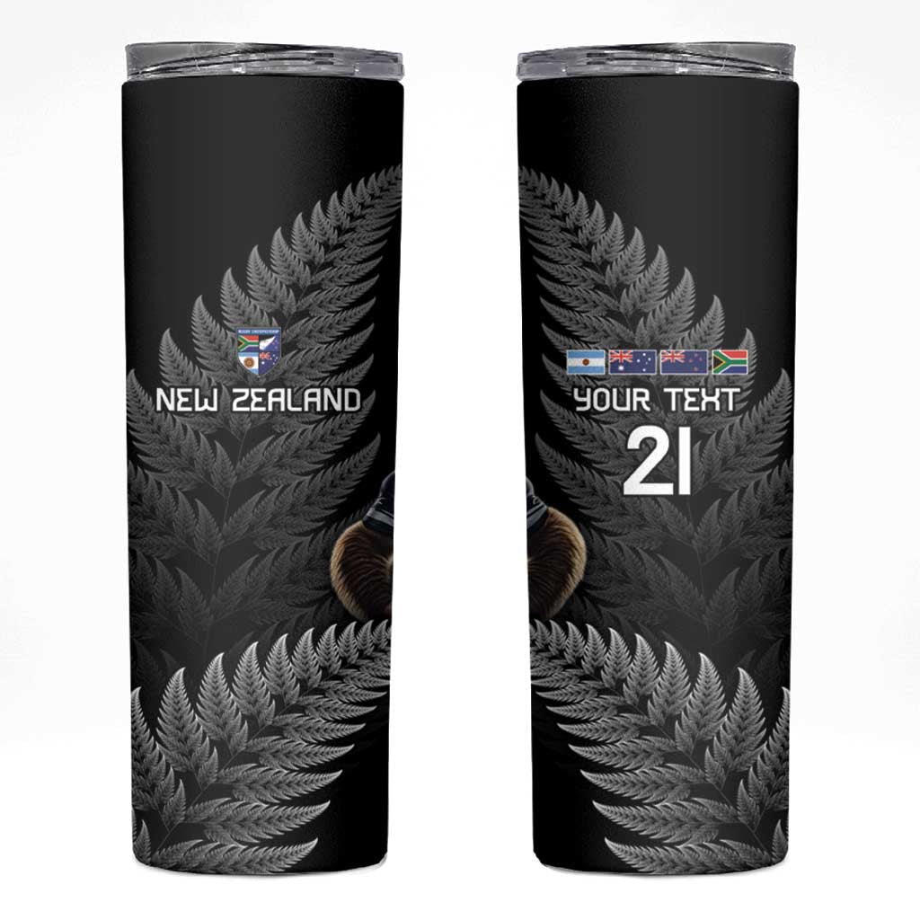 New Zealand Rugby Custom Skinny Tumbler Glory Be To Black Silver-fern - Aussie Hoodie