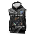 New Zealand Rugby Custom Sleeveless Hoodie Glory Be To Black Silver-fern - Aussie Hoodie