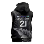 New Zealand Rugby Custom Sleeveless Hoodie Glory Be To Black Silver-fern - Aussie Hoodie