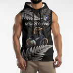 New Zealand Rugby Custom Sleeveless Hoodie Glory Be To Black Silver-fern - Aussie Hoodie