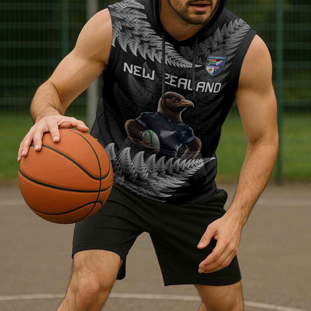 New Zealand Rugby Custom Sleeveless Hoodie Glory Be To Black Silver-fern - Aussie Hoodie