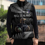 New Zealand Rugby Custom Sleeveless Puffer Jacket Glory Be To Black Silver-fern - Aussie Hoodie