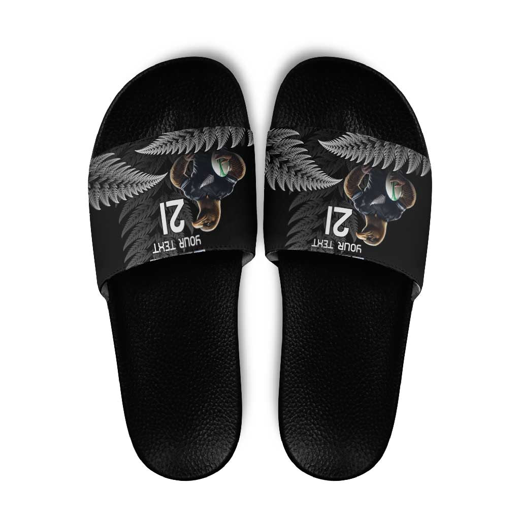 New Zealand Rugby Custom Slide Sandals Glory Be To Black Silver-fern - Aussie Hoodie