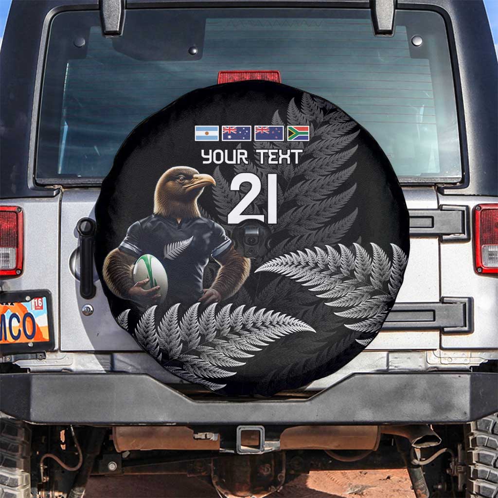 New Zealand Rugby Custom Spare Tire Cover Glory Be To Black Silver-fern - Aussie Hoodie