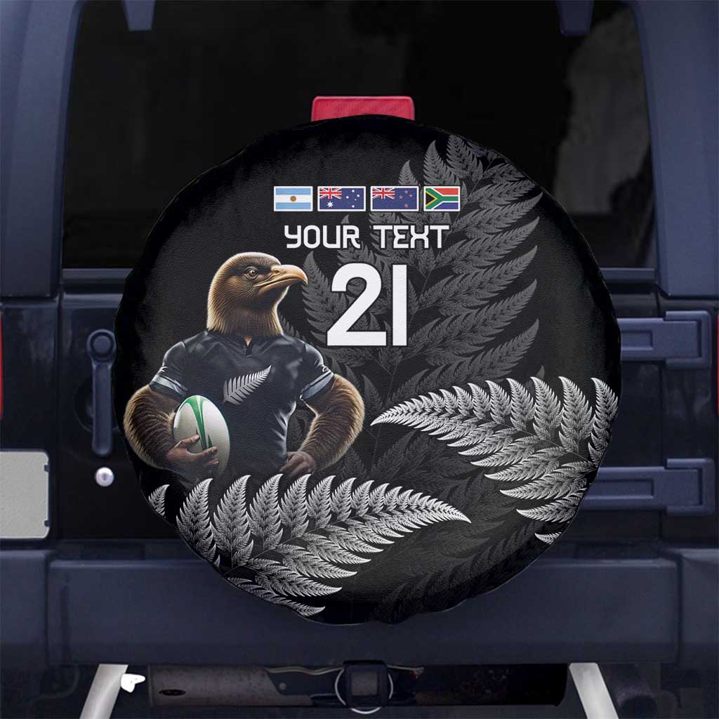 New Zealand Rugby Custom Spare Tire Cover Glory Be To Black Silver-fern - Aussie Hoodie